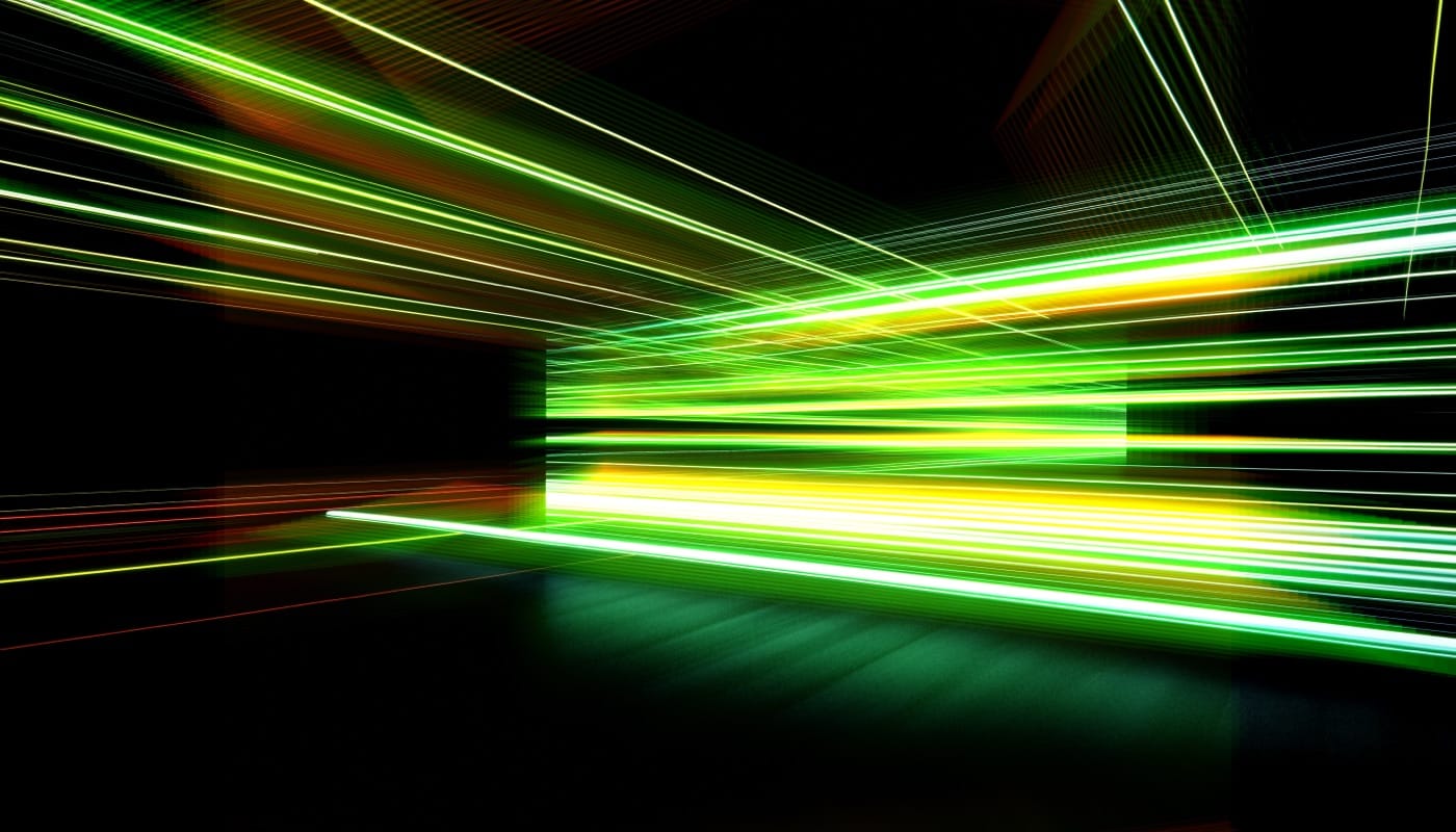 Bespoke green and amber light environment created for the campaign’s LED volume.
