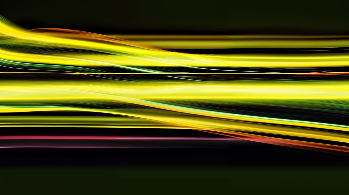 Yellow, green and amber light trails developed as a motion study for the Lando Norris and Monster Energy campaign.
